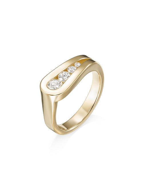 Daphe Ring in 18k Yellow Gold with White Diamonds — Melissa Kaye
