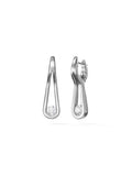 Daphne Earring Large in 18k Blackened Gold with White Diamonds — Melissa Kaye