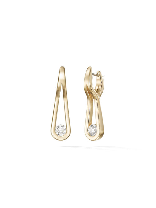 Daphne Earring Large in 18k Yellow Gold with White Diamonds — Melissa Kaye