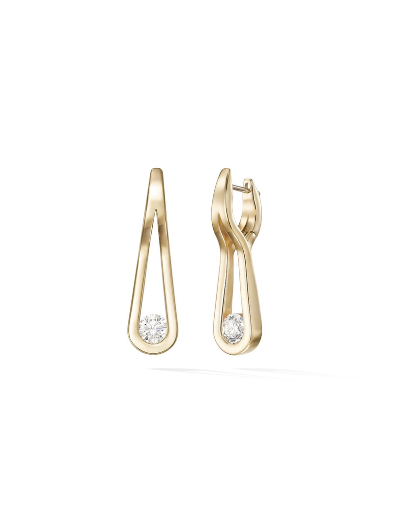 Daphne Earring Large in 18k Yellow Gold with White Diamonds — Melissa Kaye