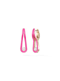 Daphne Earring Medium in Neon Pink Enamel and 18k Pink Gold with White Diamonds — Melissa Kaye