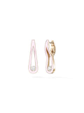 Daphne Earring Medium in Pastel Pink Enamel and 18k Pink Gold with White Diamonds — Melissa Kaye