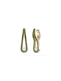 Daphne Earring Medium in Army Green Enamel and 18k Yellow Gold with White Diamonds — Melissa Kaye
