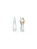 Daphne Earring Medium in Pastel Blue Enamel and 18k Yellow Gold with White Diamonds — Melissa Kaye