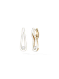 Daphne Earring Medium in White Enamel and 18k Yellow Gold with White Diamonds — Melissa Kaye