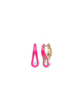  Daphne Earring Small in Neon Pink Enamel and 18k Pink Gold with White Diamonds — Melissa Kaye