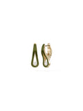Daphne Earring Small in Army Green Enamel and 18k Yellow Gold with White Diamonds — Melissa Kaye