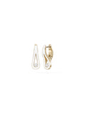  Daphne Earring Small in White Enamel and 18k Yellow Gold with White Diamonds — Melissa Kaye