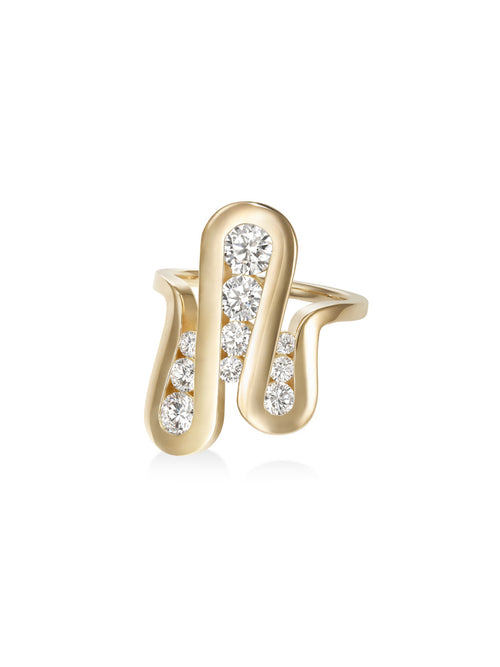 Daphne Joy Ring in 18k Yellow Gold with White Diamonds — Melissa Kaye
