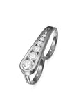 Daphne Joy Two-Finger Ring in 18k Blackened Gold with White Diamonds — Melissa Kaye