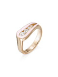 Daphne Ring in Pastel Pink Enamel and 18k Pink Gold with White Diamonds — Melissa Kaye
