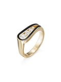 Daphne Ring in Black Enamel and 18k Yellow Gold with White Diamonds — Melissa Kaye