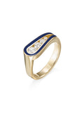 Daphne Ring in Navy Enamel and 18k Yellow Gold with White Diamonds — Melissa Kaye