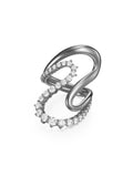 Hannah Ring Large in 18k Blackened Gold with White Diamonds — Melissa Kaye