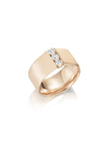Honey Cigar Band in 18k Pink Gold with White Diamonds — Melissa Kaye