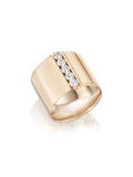 Honey Cigar Band in 18k Pink Gold with White Diamonds — Melissa Kaye