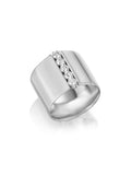 Honey Cigar Band in 18k White Gold with White Diamonds — Melissa Kaye