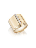  Honey Cigar Band in 18k Yellow Gold with White Diamonds — Melissa Kaye