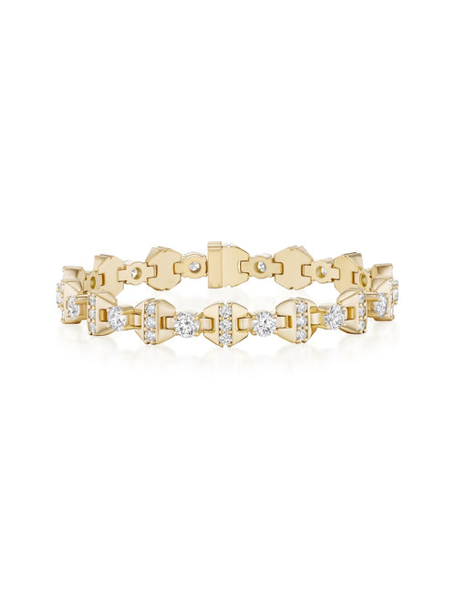 Honey Fancy Link Bracelet in 18k Yellow Gold with White Diamonds — Melissa Kaye