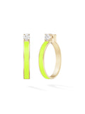 Honey Hoop Medium in Neon Yellow Enamel and 18k Yellow Gold with White Diamonds — Melissa Kaye