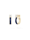 Honey Hoop Small in Navy Enamel and 18k Yellow Gold with White Diamonds — Melissa Kaye