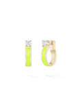 Honey Hoop Small in Neon Yellow Enamel and 18k Yellow Gold with White Diamonds — Melissa Kaye