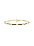 Honey Linked Bracelet in 18k Yellow Gold with Army Green Enamel and White Diamonds — Melissa Kaye