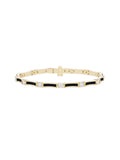 Honey Linked Bracelet in 18k Yellow Gold with Black Enamel and White Diamonds — Melissa Kaye