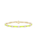 Honey Linked Bracelet in 18k Yellow Gold with Neon Yellow Enamel and White Diamonds — Melissa Kaye