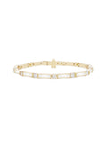 Honey Linked Bracelet in 18k Yellow Gold with White Enamel and White Diamonds — Melissa Kaye