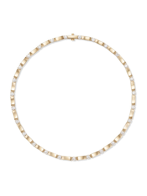 Honey Linked Necklace Large in 18k Yellow Gold with White Diamonds — Melissa Kaye