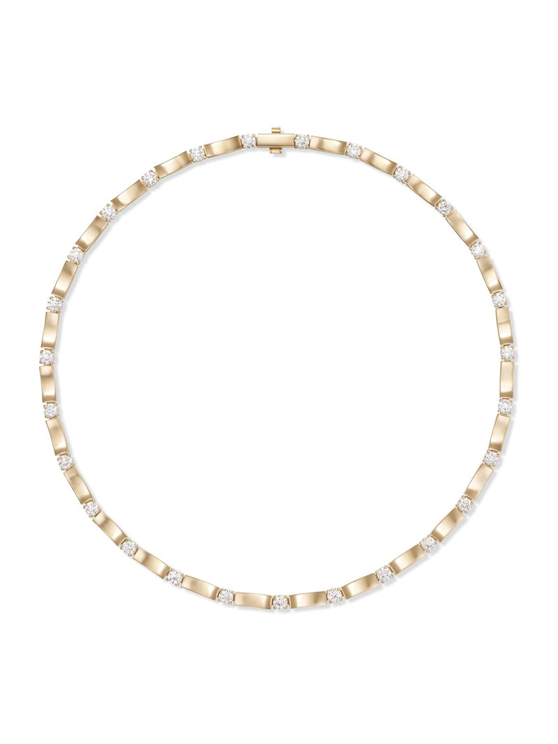 Honey Linked Necklace Large in 18k Yellow Gold with White Diamonds — Melissa Kaye