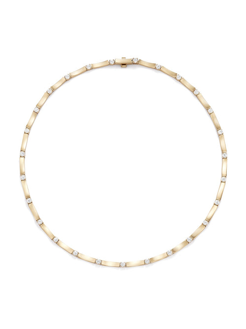 Honey Linked Necklace Small in 18k Yellow Gold with White Diamonds — Melissa Kaye