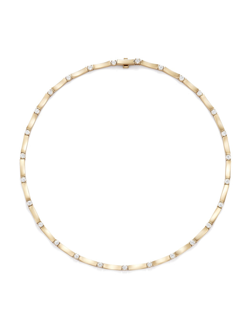 Honey Linked Necklace Small in 18k Yellow Gold with White Diamonds — Melissa Kaye