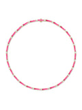 Honey Linked Necklace in 18k Pink Gold with Neon Pink Enamel and White Diamonds — Melissa Kaye