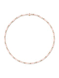 Honey Linked Necklace in 18k Pink Gold with Pastel Pink Enamel and White Diamonds — Melissa Kaye
