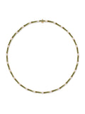 Honey Linked Necklace in 18k Yellow Gold with Army Green Enamel and White Diamonds — Melissa Kaye