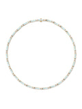 Honey Linked Necklace in 18k Yellow Gold with Pastel Blue Enamel and White Diamonds — Melissa Kay