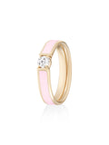 Honey Ring in Pastel Pink Enamel and 18k Pink Gold with White Diamonds — Melissa Kaye