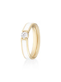 Honey Ring in White Enamel and 18k Yellow Gold with White Diamonds — Melissa Kaye