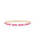 Honey Station Cuff in 18k Pink Gold with Neon Pink Enamel and White Diamonds — Melissa Kaye