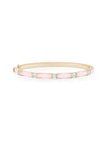 Honey Station Cuff in 18k Pink Gold with Pastel Pink Enamel and White Diamonds — Melissa Kaye