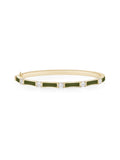 Honey Station Cuff in 18k Yellow Gold with Army Green Enamel and White Diamonds — Melissa Kaye