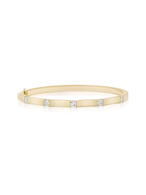Honey Station Cuff in 18k Yellow Gold with White Diamonds — Melissa Kaye