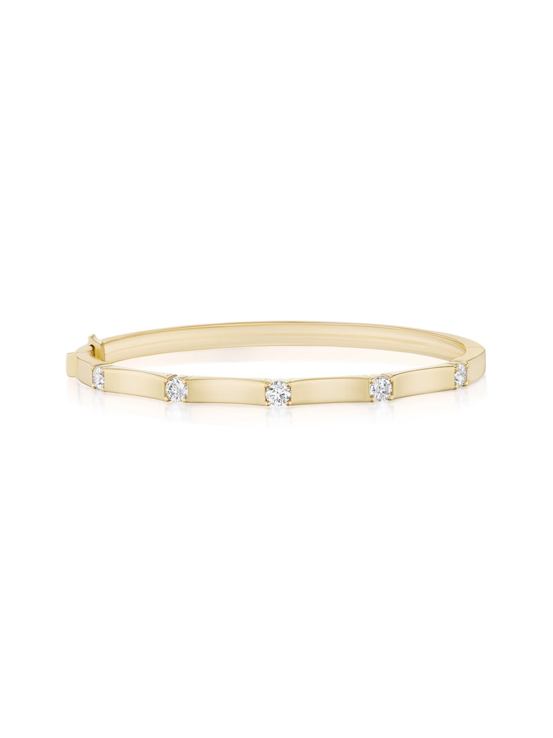 Honey Station Cuff in 18k Yellow Gold with White Diamonds — Melissa Kaye