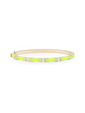 Honey Station Cuff in 18k Yellow Gold with Neon Yellow Enamel and White Diamonds — Melissa Kaye