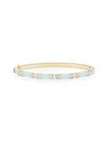 Honey Station Cuff in 18k Yellow Gold with Pastel Blue Enamel and White Diamonds — Melissa Kaye