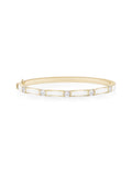  Honey Station Cuff in 18k Yellow Gold with White Enamel and White Diamonds — Melissa Kaye