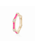 Honey Station Ring in Neon Pink Enamel and 18k Pink Gold with White Diamonds — Melissa Kaye