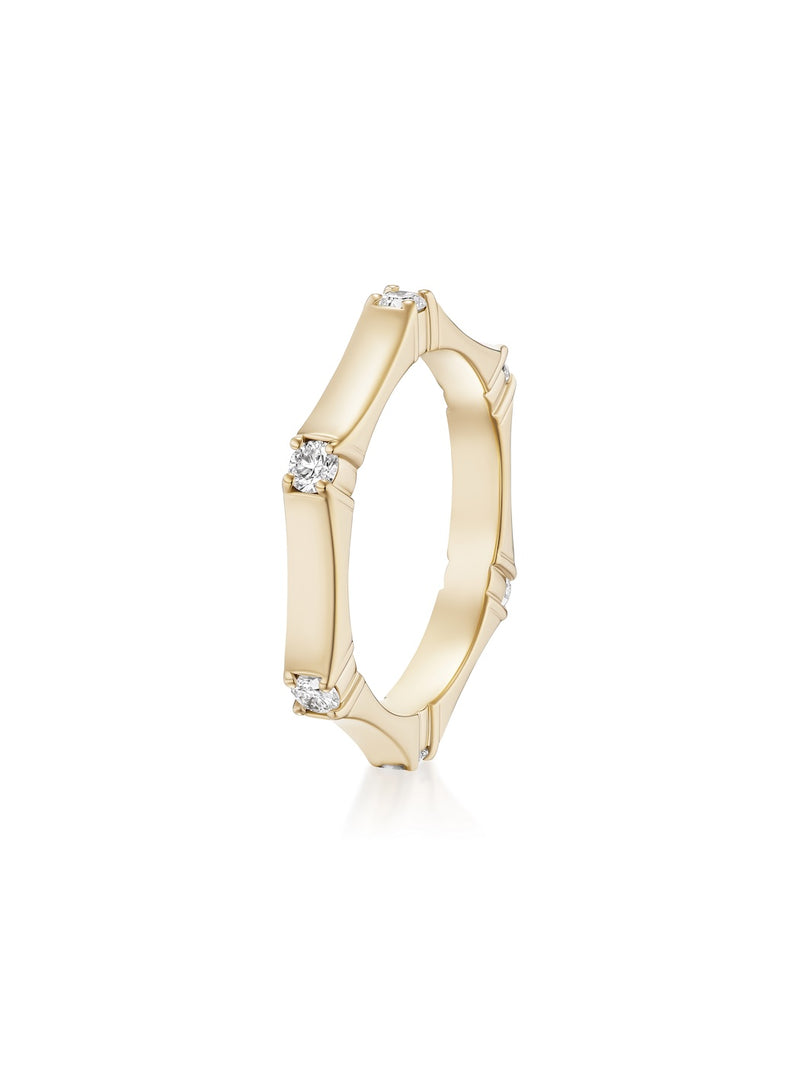 Honey Station Ring in 18k Yellow Gold with White Diamonds — Melissa Kaye